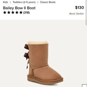 Tan UGG Bailey Bow II Toddler Boots - SOLD‼️
